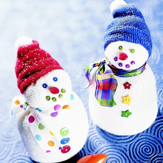 Friendly Sock Snowmen