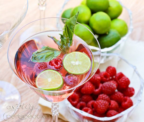 Basil Raspberry Mojitos