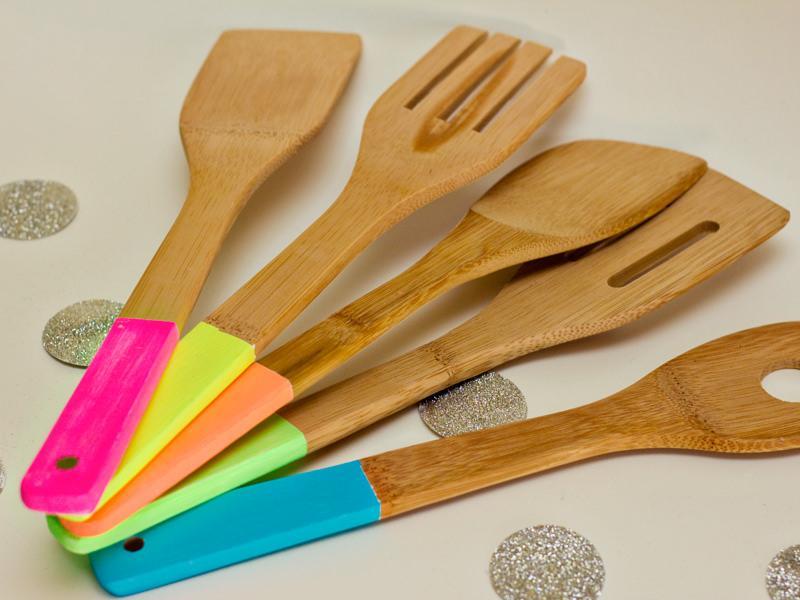 Neon Painted Kitchen Utensils