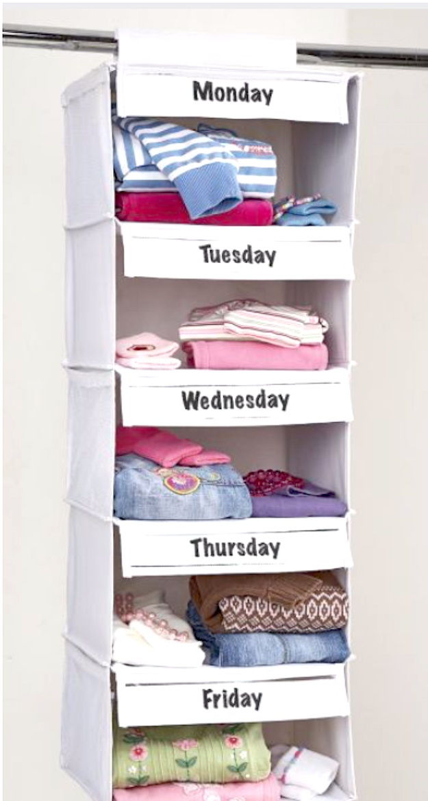 Days of the Week Closet Organizer