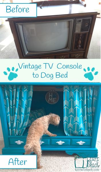 Vintage TV Console to Dog Bed