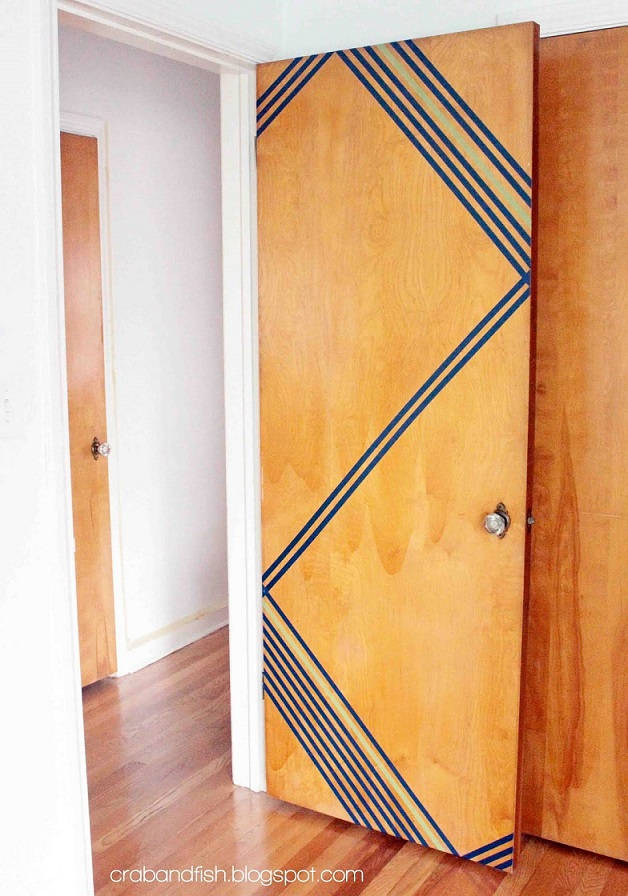 Washi Tape Geometric Door Design