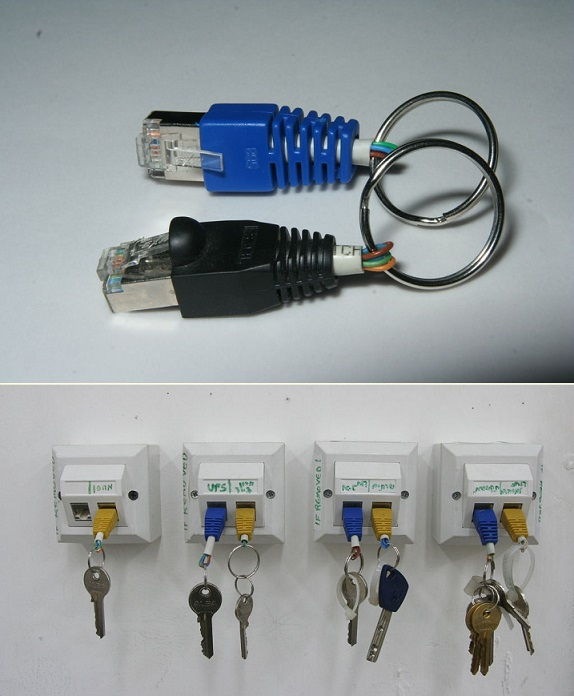 RJ-45 Key Chain and Rack