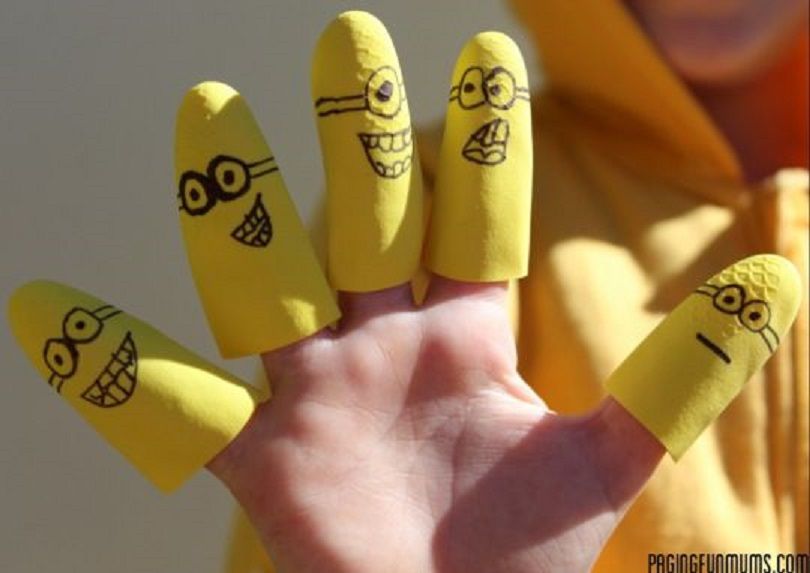 Easy Minion Finger Puppets