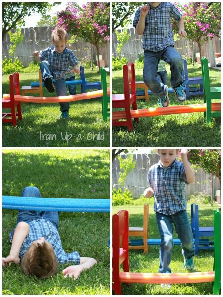 Pool Noodle Backyard Obstacle Course