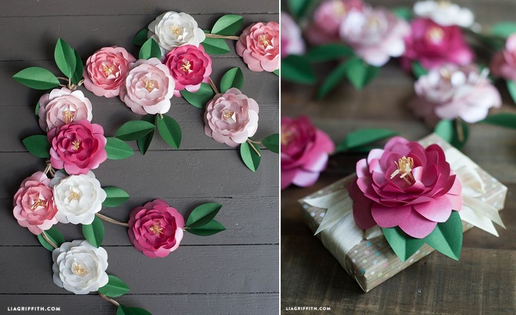 Metallic Paper Camellias